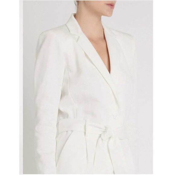 Iro Authentic Hana Playsuit Long Sleeve Solid White Mini Jumpsuit Medium 38 - Picture 4 of 13